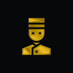 Bellhop gold plated metalic icon or logo vector