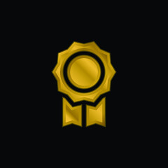Badge gold plated metalic icon or logo vector