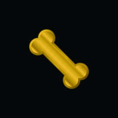 Bone gold plated metalic icon or logo vector