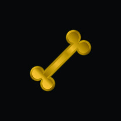 Bone gold plated metalic icon or logo vector