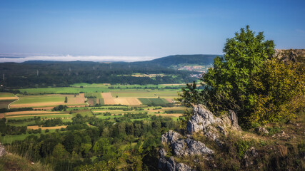 Fototapeta na wymiar Walberla, Berg in Oberfranken. Ausflugsziel für Wanderer in Bayern, Deutschland im Sommer