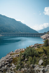 Obraz na płótnie Canvas a great view on lake MALGA BISSINA and on Val di fumo