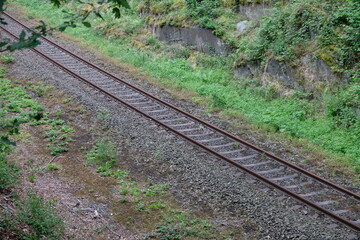 FU 2020-06-20 Ahrtour hin 741 Eisenbahnschinen im Wald