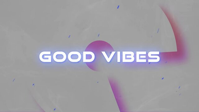 Animation of vibes text on white background