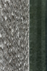 Silver wall tiles in hexagonal shape