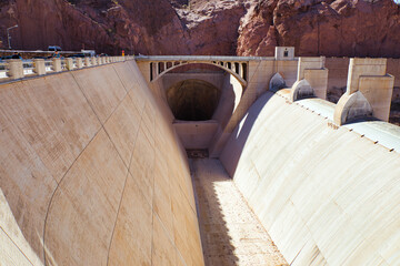 Pennstock and Spillway tunnels at the Hoover dam, Nevada, USA