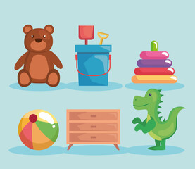 kids toys six icons