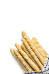 Grissini sticks. Traditional italian bread sticks.