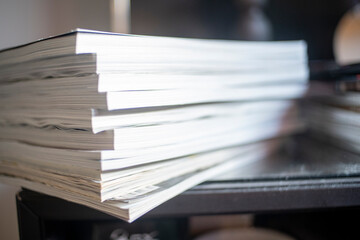 Magazines in stack