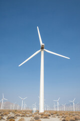 Wind Turbine Dynamo Generators Near Palm Springs California Making Electricity and Power