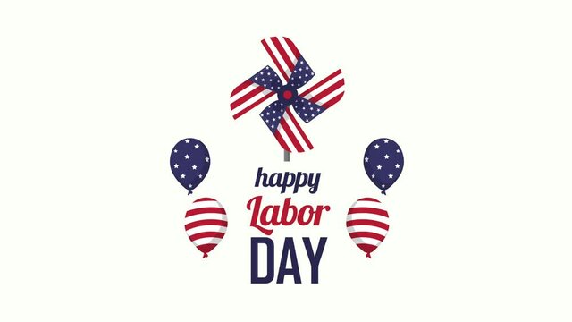 usa labor day lettering with baloons helium and wind toy