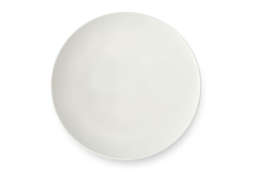 Empty plate top view isolated on a white background