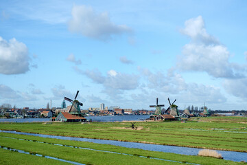 Fototapeta na wymiar Zaanse Schans, Noord-Holland Province, The Netherlands