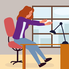 Fototapeta premium woman doing active break