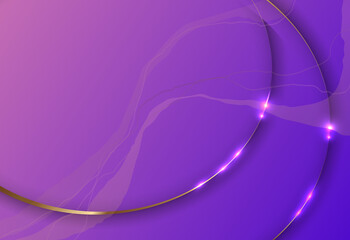 Modern abstract gradient lilac and purple vector background. Shiny gold. Elegant concept design with golden lines and light. Vector file