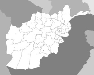 Map of Afghanistan with provinces and main cities. Look for the names of the provinces and their capitals in the names of the layers.