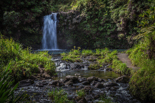 Waterfall along the road to Hana, Maui, Hawaii