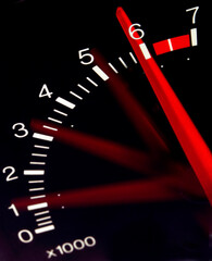 Tachometer - an instrument which measures the working speed of an engine, typically in revolutions...