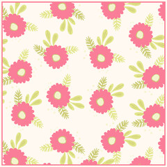 Print for kerchief, bandana, scarf, handkerchief, shawl, neck scarf. Squared pattern with ornament for fabric, textile, silk products. Paisley vector with flowers in nordic style.Floral folk tracery