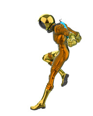 retro astronaut is landing side view