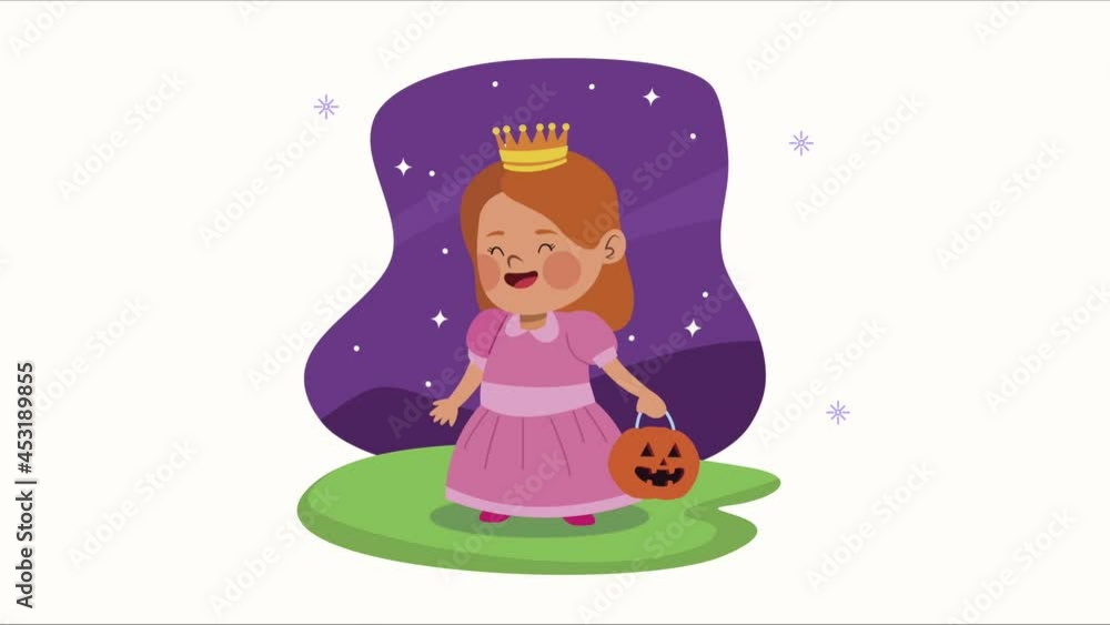 Sticker child disguised as princess character