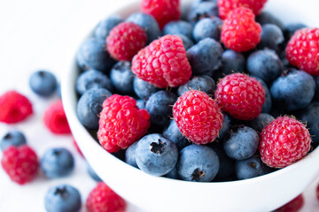 fresh sweet berries blueberries and raspberries