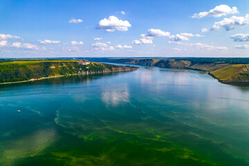 Fototapeta na wymiar Aerial view of the Dniester river