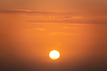 Stunning view of a sunset in the middle of the ocean