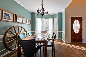 Interior of a formal dining room of a single family room
