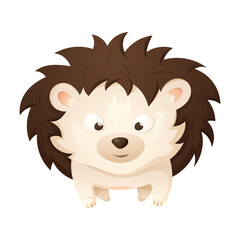 Vector isolated image of cute baby character hedgehog.