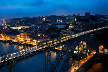 Famous bridge Luis I by night