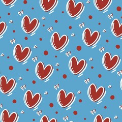 Hearts seamless pattern. Romantic print. Valentine’s Day design. Love pattern 