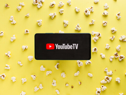 Youtube TV - A Sub Brand Of Youtube, A Streaming Services. Sunday , April 5, 2020, Assam, India.