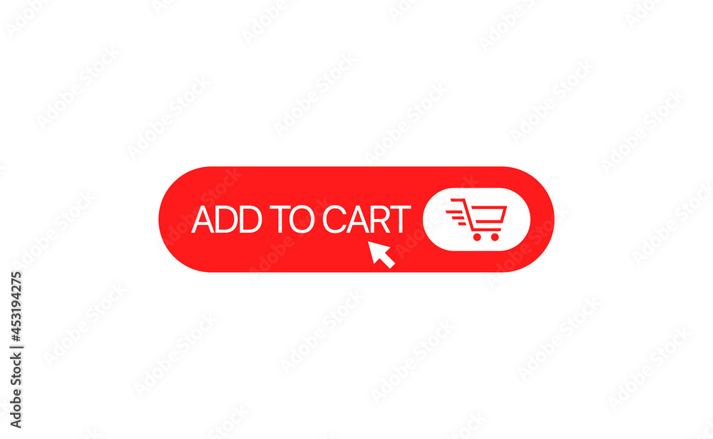 Poster add to cart button shopping cart icon flat design