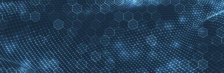 Futuristic Hexagon background. Blue Hexagonal pattern. Modern vector illustration