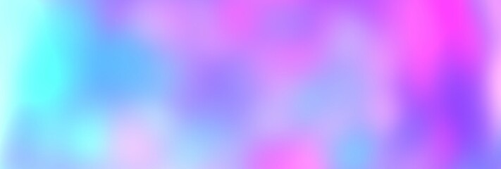Colorful blurred surface in water background. Pulsating waves in 3d render of magenta fluid with blue gradient. Clouded horizon with violet paints and pink fuzzy clouds
