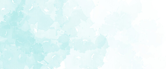 Colorful watercolor background in cyan pastel colors. Weathered with watercolors. Wallpaper or banner