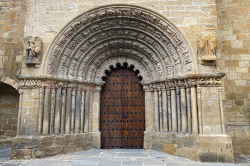 Main Entrance to the Parish Church Santiago y San Pedro in Puente la Reina / Gares on the Way of St...