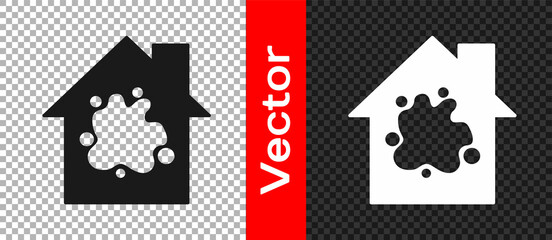 Black Painting the house icon isolated on transparent background. Vector