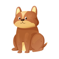 Obraz premium Isolated vector image of a cute cartoon sitting pooch dog.