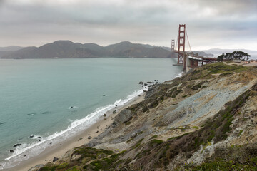 Fototapeta na wymiar Golden Gate Overlook. San Francisco, California, USA.