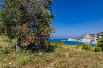 Fototapeta na wymiar View from Cape Drastis at the northwest tip of Greek Island of Corfu