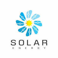 Solar Power Logo Design Template.