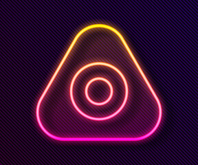 Glowing neon line Sewing chalk icon isolated on black background. Vector