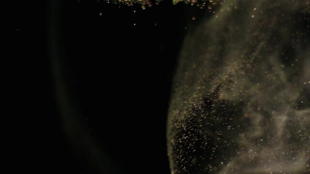 The magic flight of dust particles. slow motion
