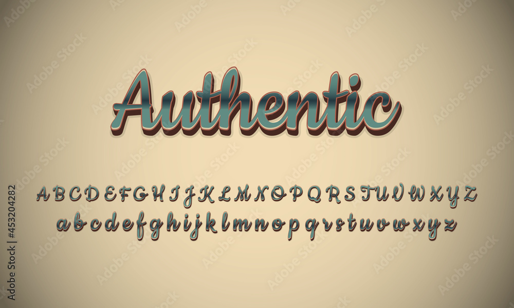 Poster authentic text, editable text effect premium vector