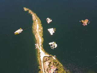 Aerial view of The Vacha (Antonivanovtsi) Reservoir, Region, Bulgaria