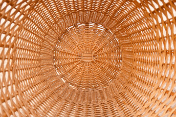 Circle Handmade Wicker and Cattail Weaving. Rural, natural and ecological texture.