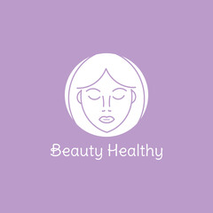 beautiful girl face creative logo design. logo for beauty and women.