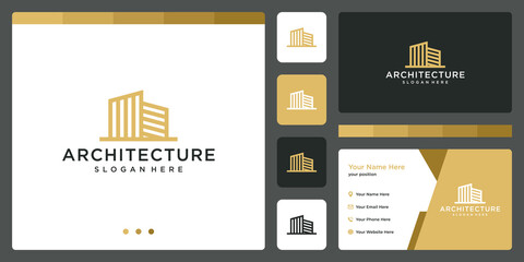 architectural building logo with real estate logo design template. icons for real estate businesses, buildings, luxury businesses. premium Vectors. business card.